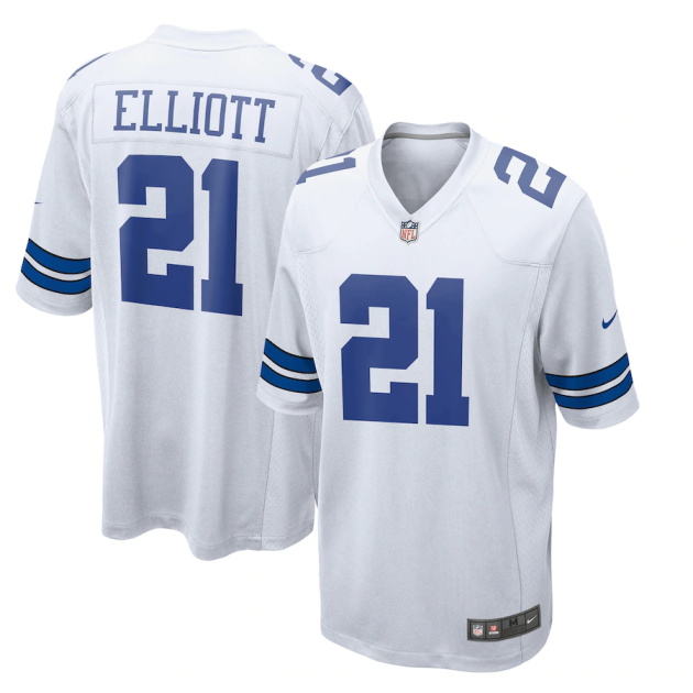 mens nike ezekiel elliott white dallas cowboys team game jersey